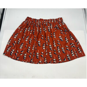 RED CAMEL Women's Elastic Waist Slip‎ On Mini Skirt Bird Design Size Medium